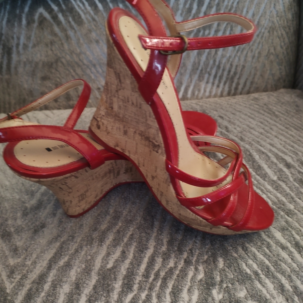 COPY - 😍2 for $20 red cork wedge sandals